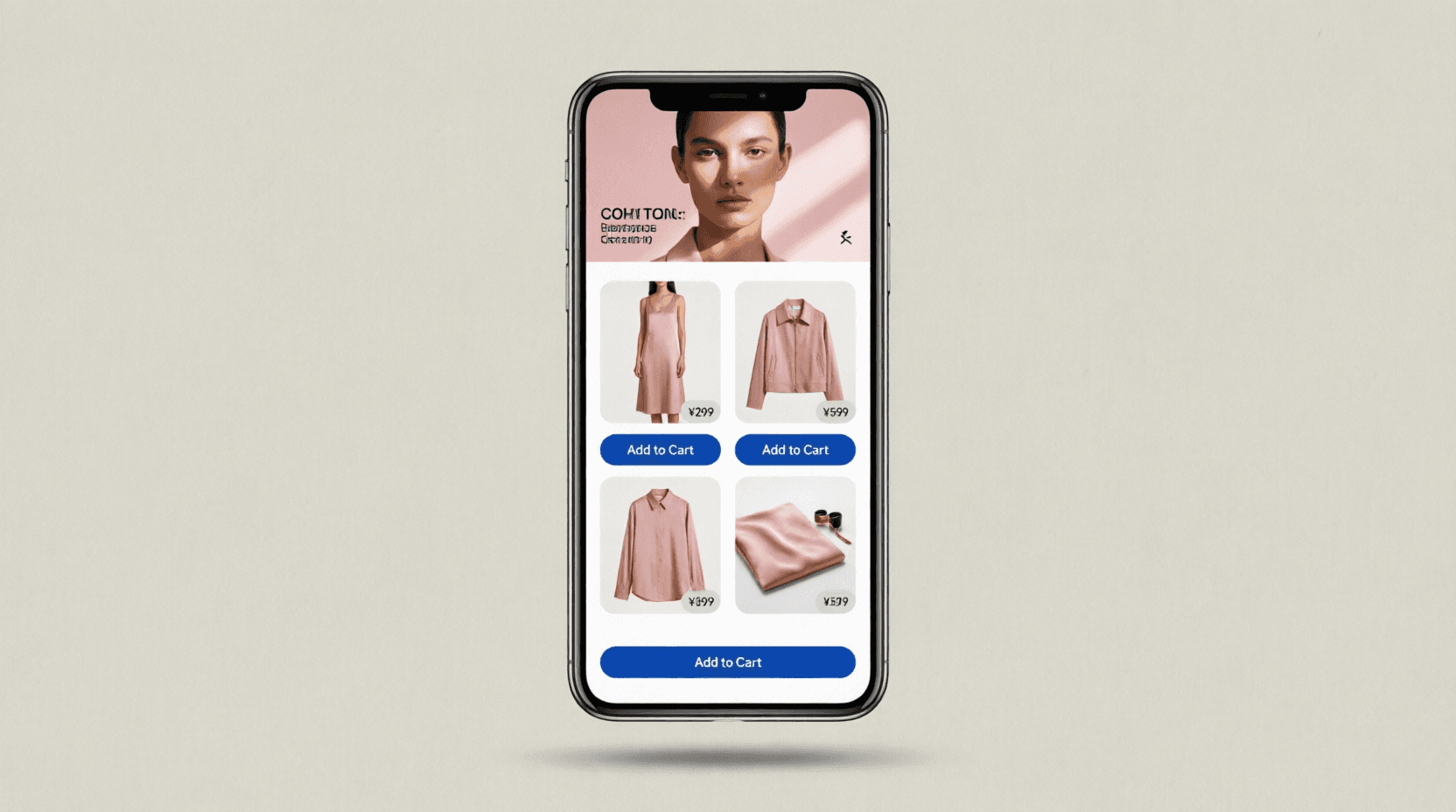 Storefront de indumentaria con hero full-bleed y mosaico de categorías en VendaMás