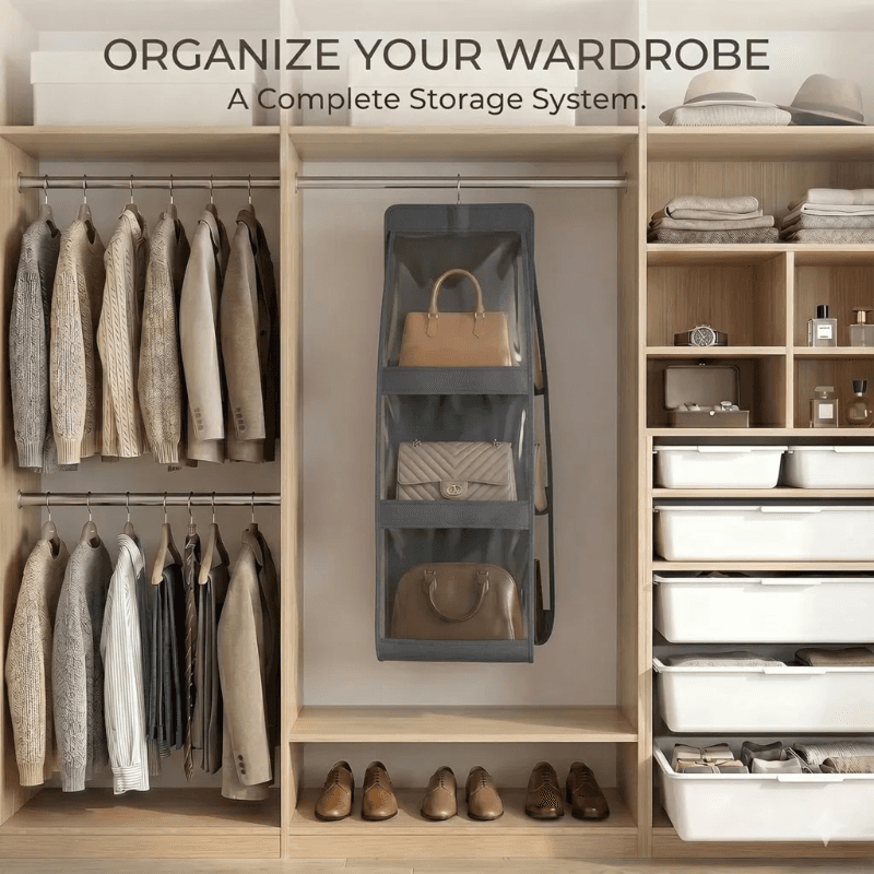Organizador Colgante de Ropa y Calzado GRIS OSCURO - imagen 3