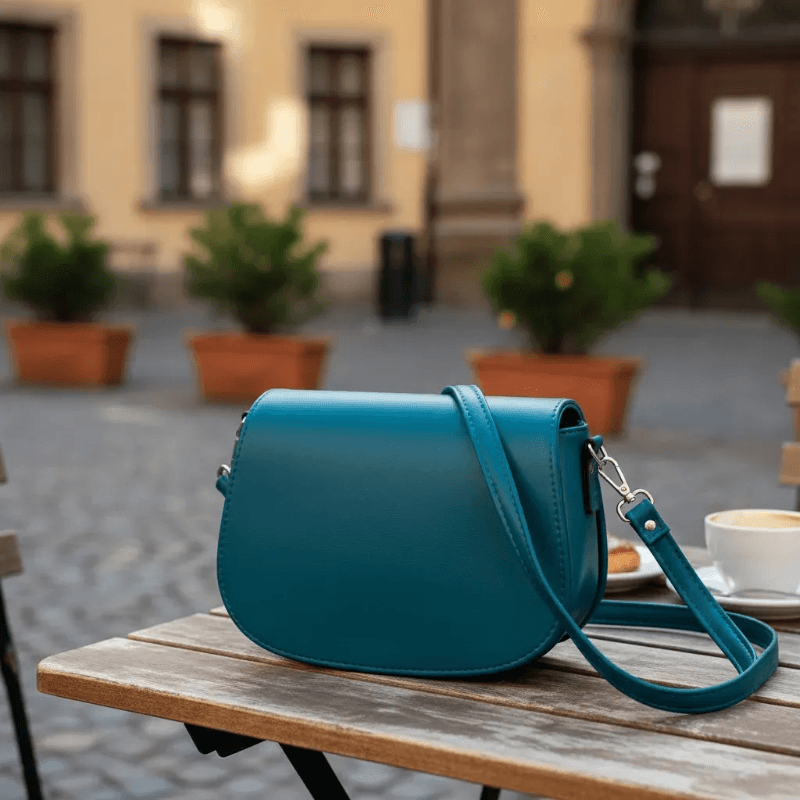Mini Bag Cartera Bandolera Cuero Sintético Con Pompón - imagen 1