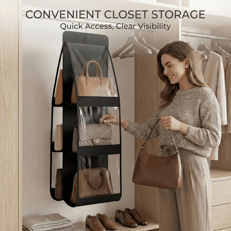 Organizador Colgante de Ropa y Calzado NEGRO - imagen 2